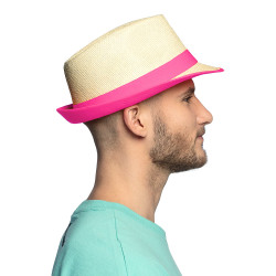 Plážový slamenný klobúk so stuhou